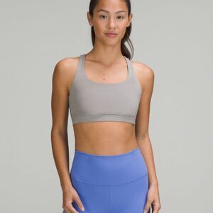 Lululemon Sports Bra Gray Energy Medium Support Racerback size 6
